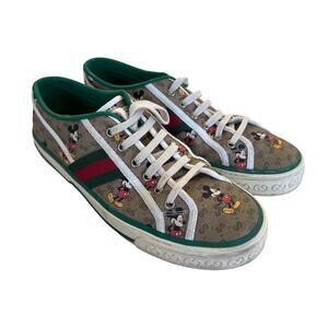 Gucci - GG Tennis 1977 x Disney Cloth Sneakers in Green & Red